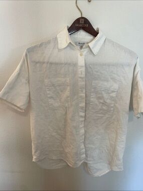 Madewell womens Short-Sleeve Button-Down Shirt in Off-White